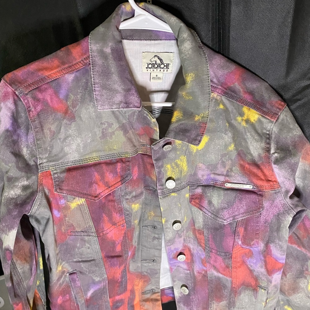 Colorful Splatter Denim Jacket - Picture 3 of 17